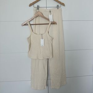 MNG SET S-M :: trousers 313EMMA top 206EMMA 
:: NEW with tags -cream set